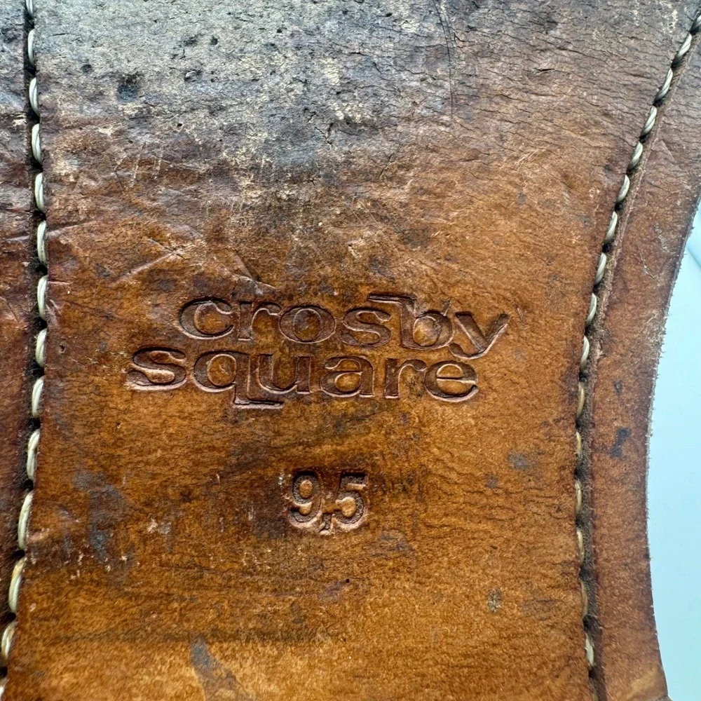 Crosby Square Stevens Brown Leather Dress Shoes Oxfords‎ Mens Size 9.5